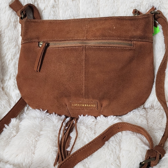 Lucky Brand Tan Suede Crossbody Bag - Picture 2 of 5